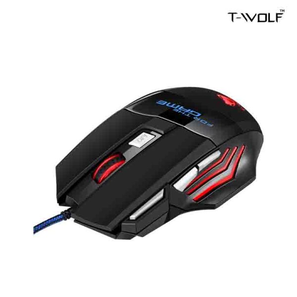 T-WOLF M1 Wired RGB Backlit Gaming Mouse Gamer Optical USB 7D Progress 2400DPI High-Quality Mouse - Image 4