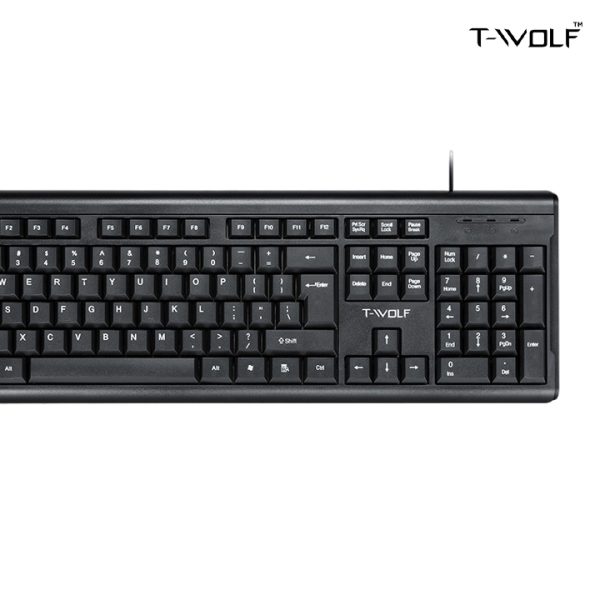 T-Wolf TF500 Keyboard Mouse Set, USB, 1600dpi, 104 Office - Image 4