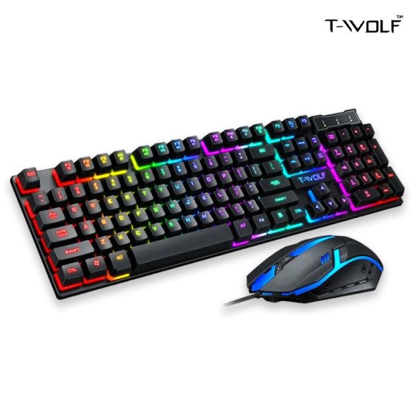 TF 200 Mechanical Keyboard Rainbow Backlit Gaming 2022 and Mouse Set for Lazer Craving Mechanical Feel for Gamers - Image 3