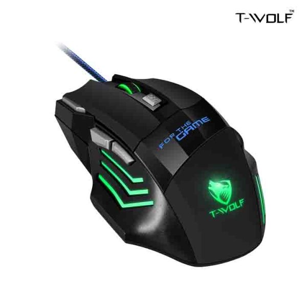 T-WOLF M1 Wired RGB Backlit Gaming Mouse Gamer Optical USB 7D Progress 2400DPI High-Quality Mouse - Image 3