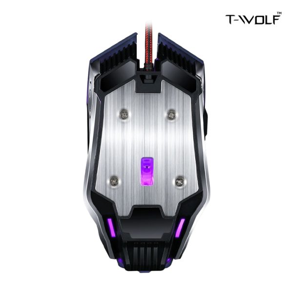 T-WOLF Professional V7 USB Wired Macro Programming Mouse 7 Buttons Adjustable 4800DPI Optical PC Mechanical Gaming Mice LED Backlight Star Black - Image 4