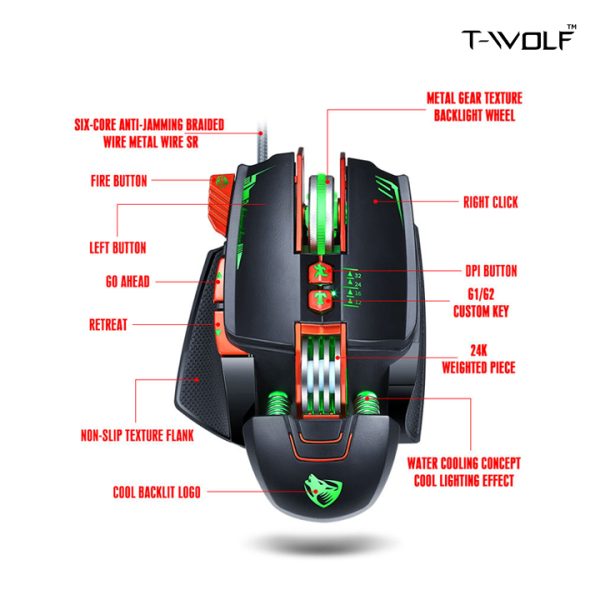 T-WOLF V9 Gaming Mouse For E Spots - Image 3