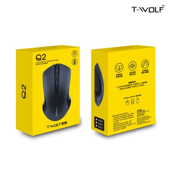 Wireless Mouse T-Wolf Q2 Ergonomic 2.4G Wireless Optical Office Mouse - Image 5