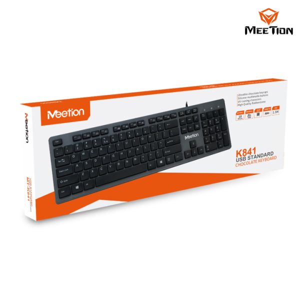 Meetion USB Standard Chocolate Keyboard K841 - Image 6