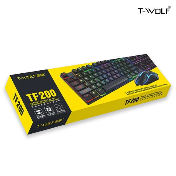 TF 200 Mechanical Keyboard Rainbow Backlit Gaming 2022 and Mouse Set for Lazer Craving Mechanical Feel for Gamers - Image 6