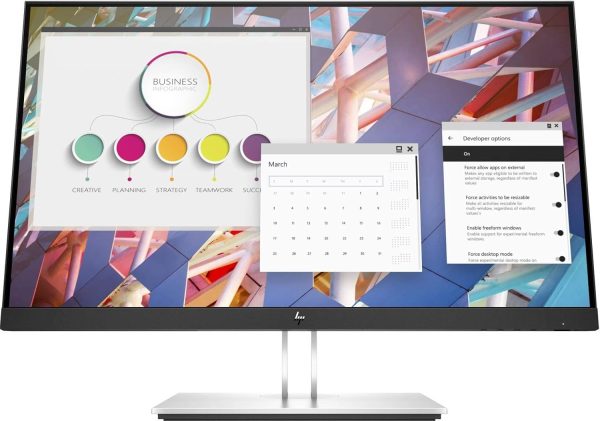 HP EliteDisplay E24 G4 24 Inch IPS LED Backlit, FHD 1920 x 1080, Blue Light Filter, HDMI, VGA, DisplayPort Monitor, - Image 2