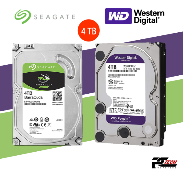 SEAGATE BarraCuda & WESTERN DIGITAL perple 4TB Dekstop Hard Disk