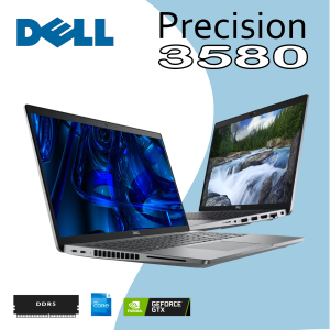 Dell Precision 3580 Workstation Laptop _ Core i5 -1335U 13th gen - 512GB Nvme - 16GB RAM DDR5- Nvidia GeForce RTX A500 | 12 cores @ 5 GHz - 4GB GDDR6 VGA /15.6" 1920x1080 FHD /Win 11 Pro Silver